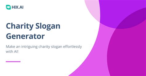 Free Charity Slogan Generator .